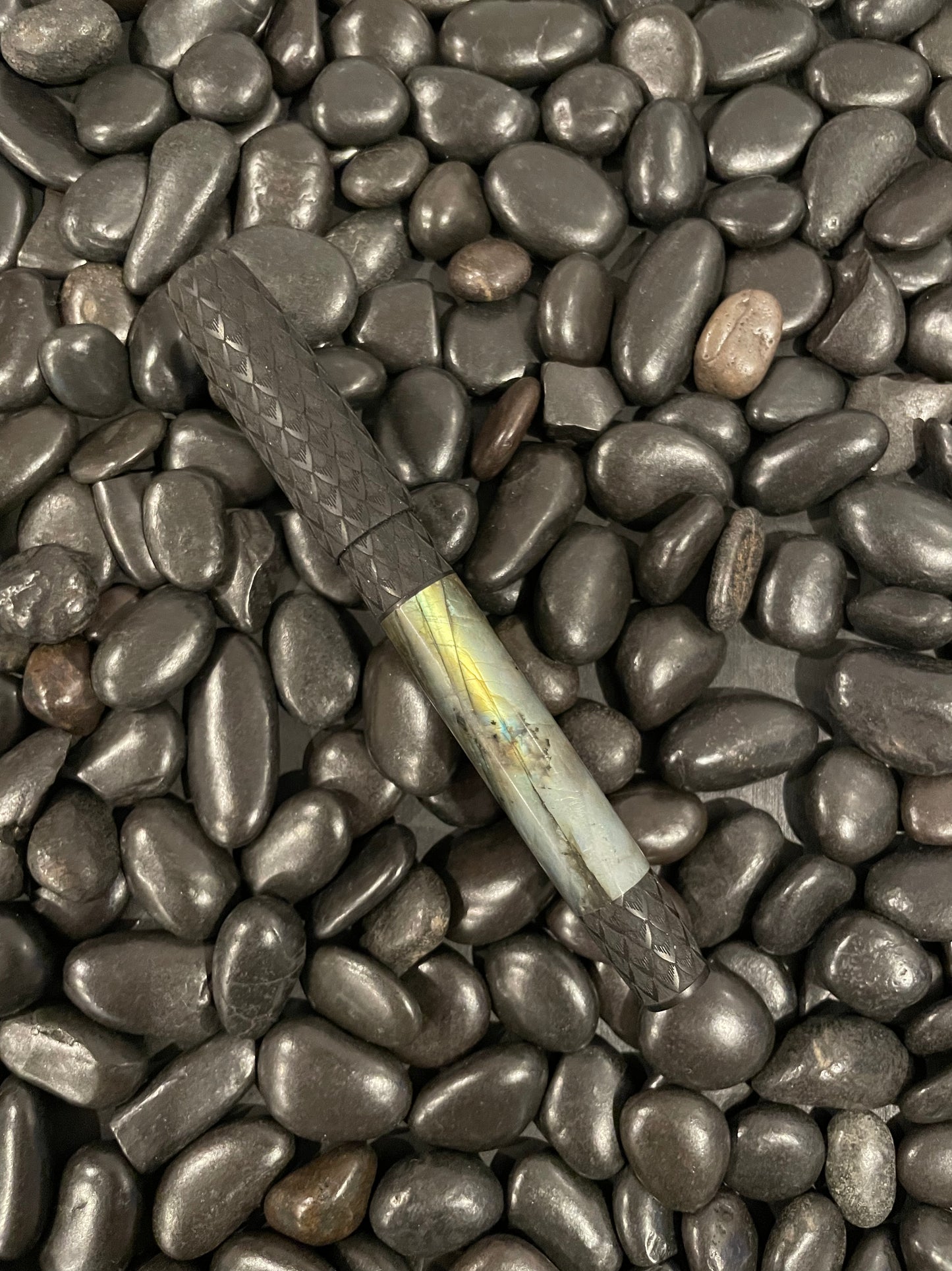Ebony and Labradorite L-16 with Dragon Scales