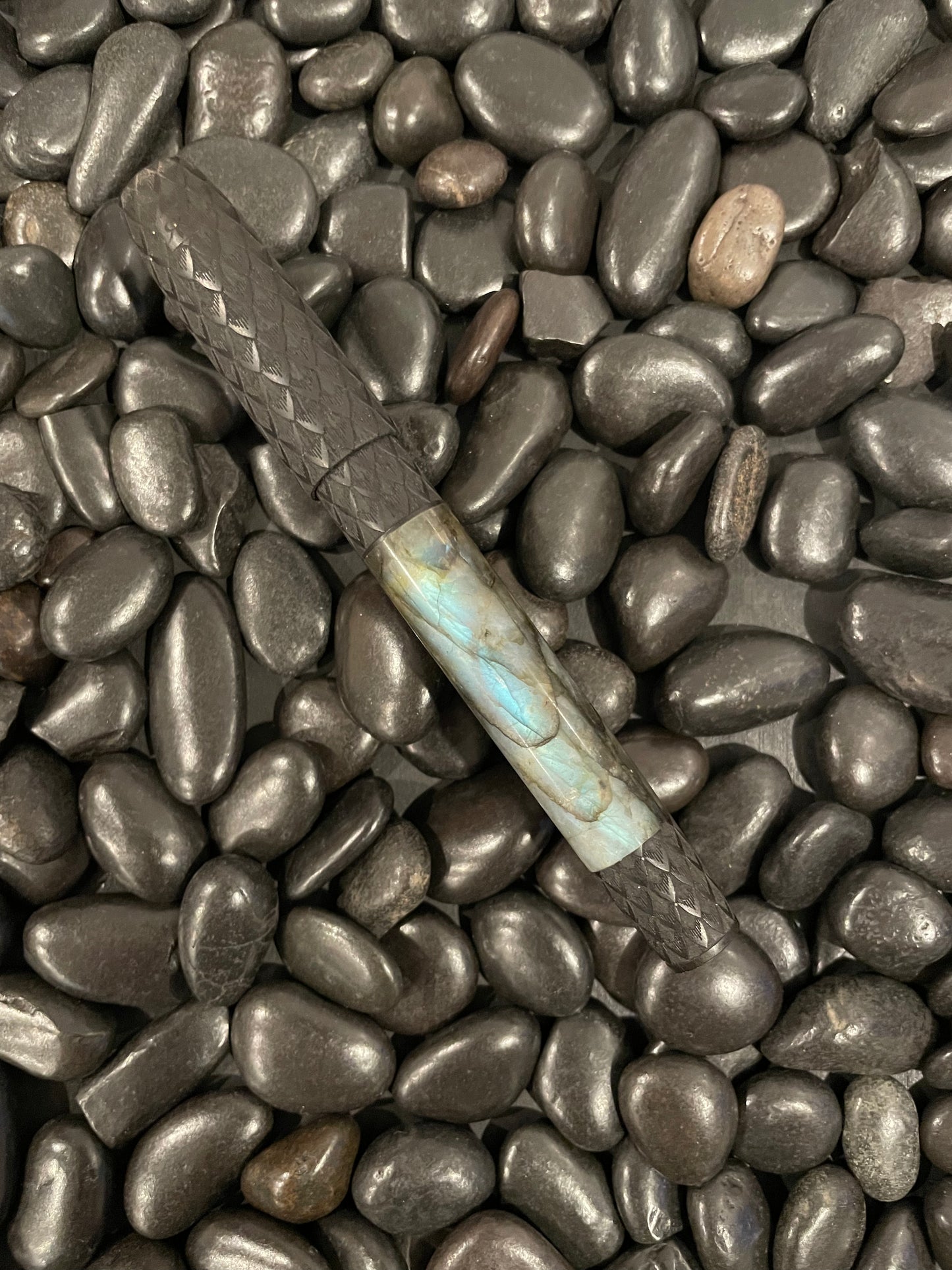 Ebony and Labradorite L-16 with Dragon Scales