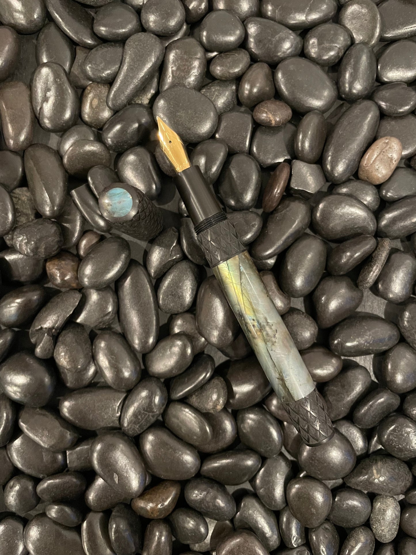 Ebony and Labradorite L-16 with Dragon Scales