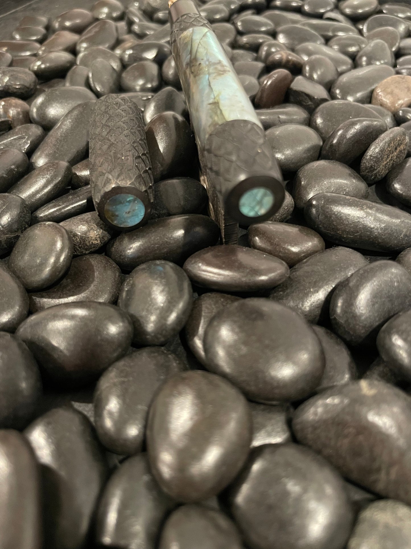 Ebony and Labradorite L-16 with Dragon Scales