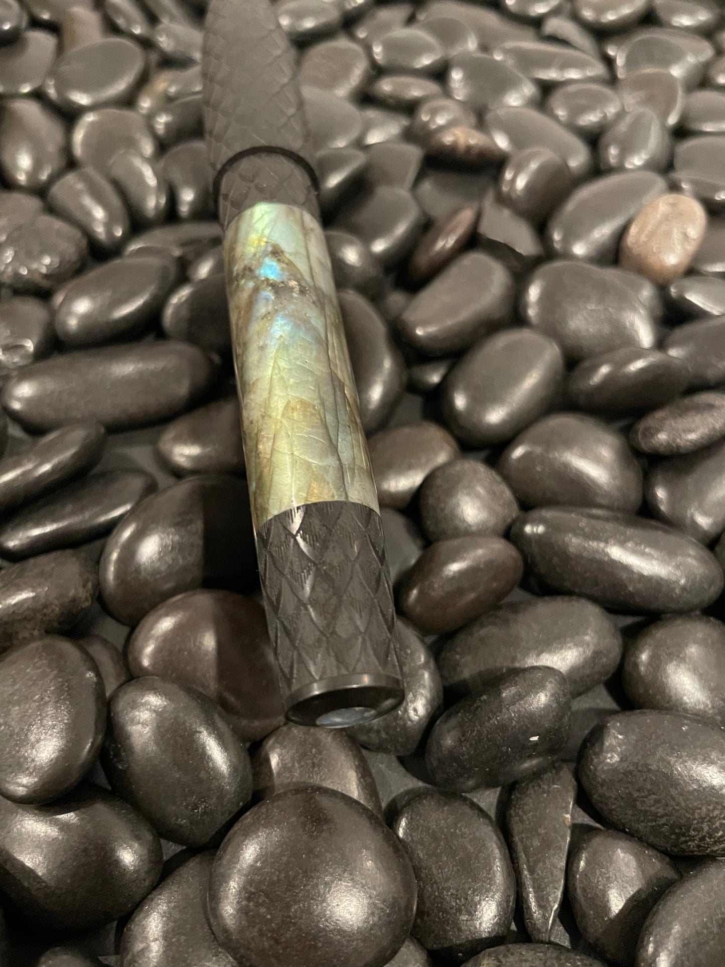 Ebony and Labradorite L-16 with Dragon Scales