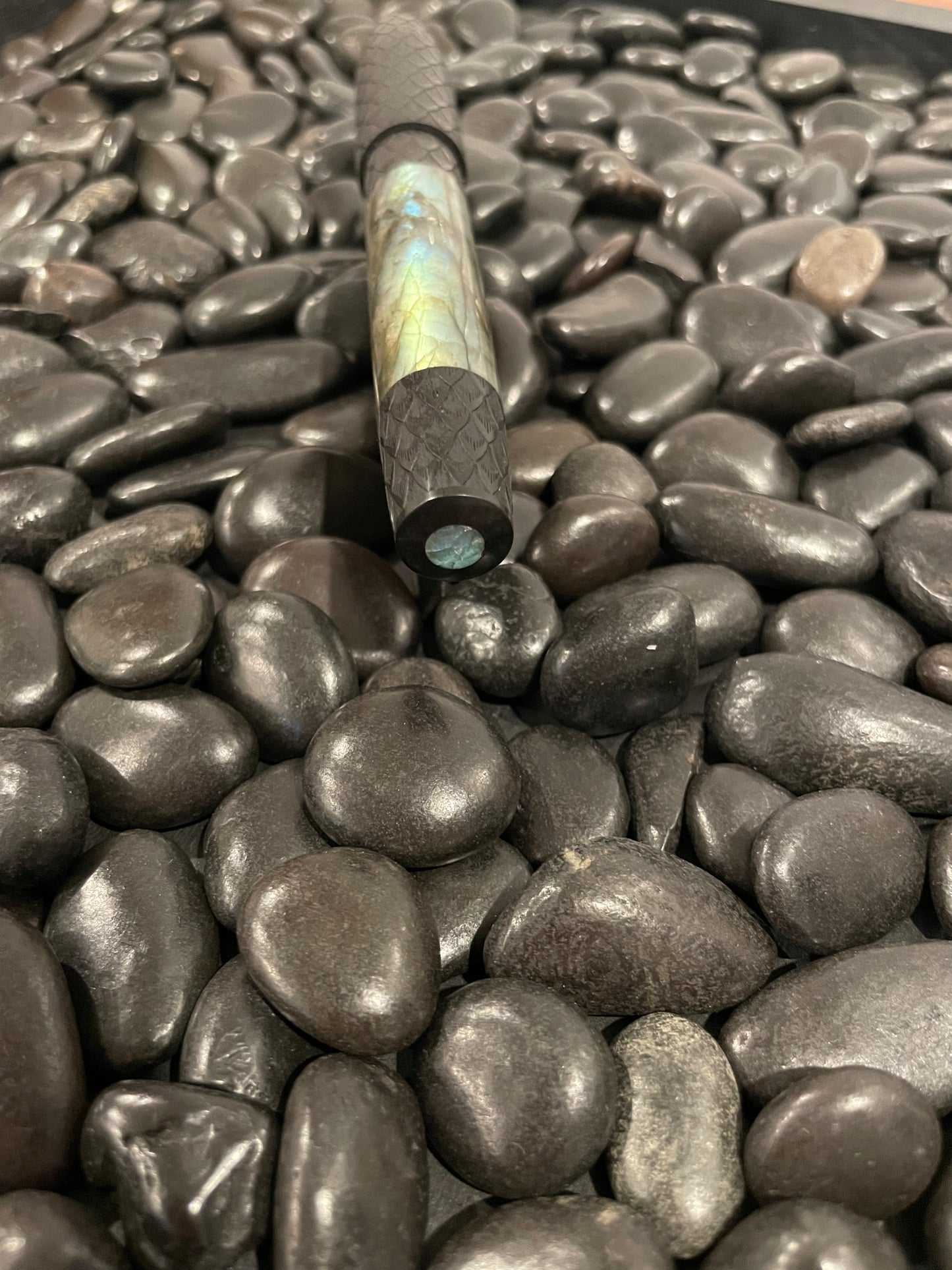 Ebony and Labradorite L-16 with Dragon Scales