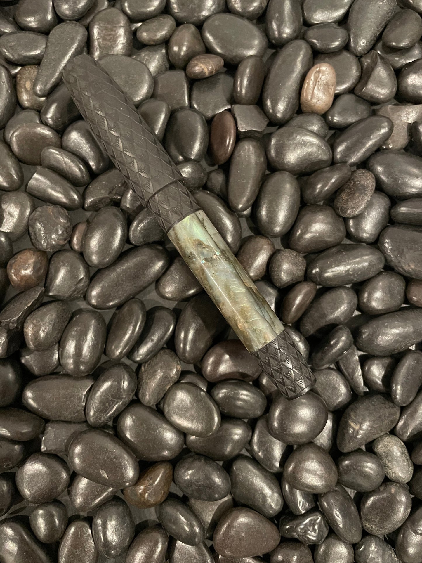 Ebony and Labradorite L-16 with Dragon Scales
