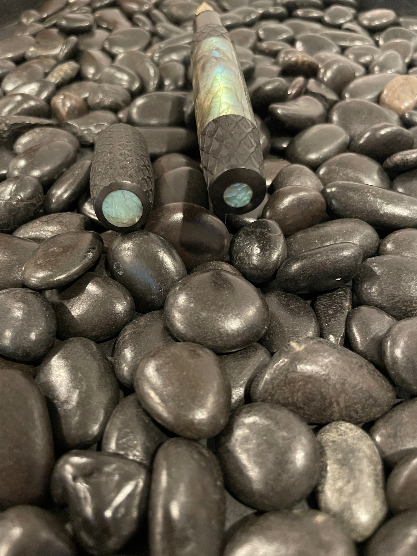 Ebony and Labradorite L-16 with Dragon Scales
